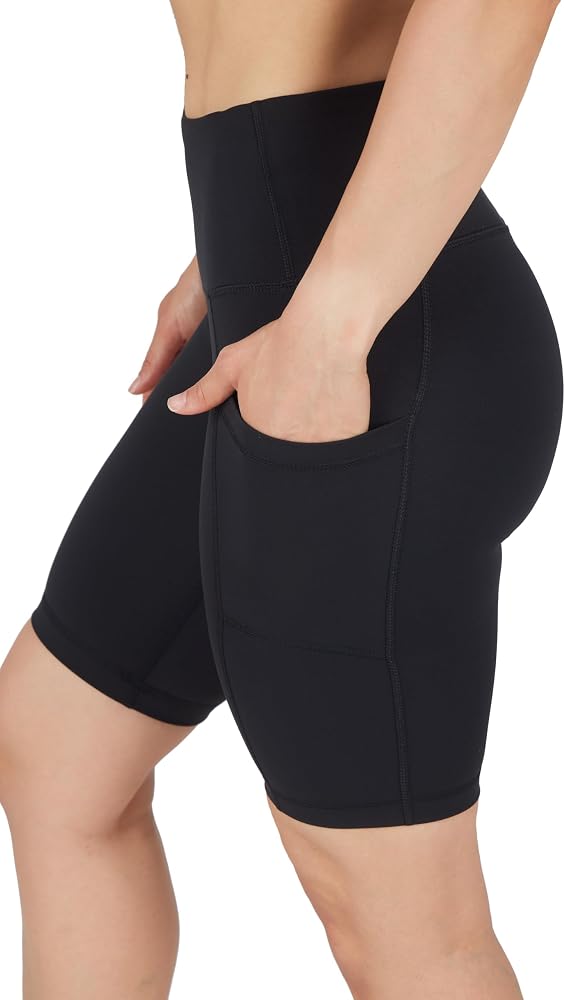 Womens High Waisted Biker Shorts Workout Running Spandex Yoga Shorts 3.5" — Black 9
