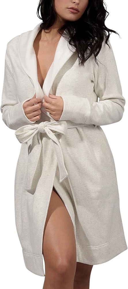 Ultra Plush Cozy Fleece Robe — Heather Snow