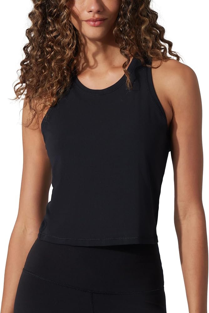 Womens Tank Top Soft Lightweight Racerback Workout Top — Black 19