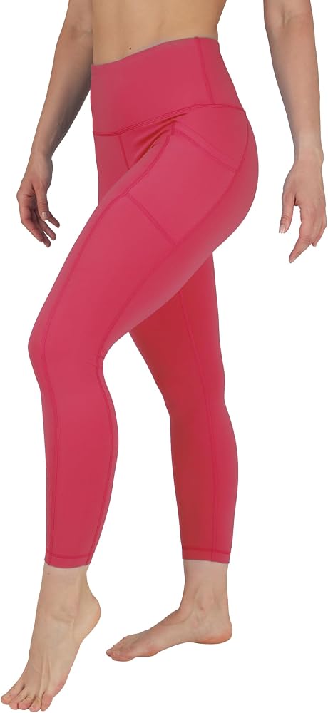 Womens High Waisted Leggings Squat Proof Workout Running Yoga Pants — Earth Red Lux