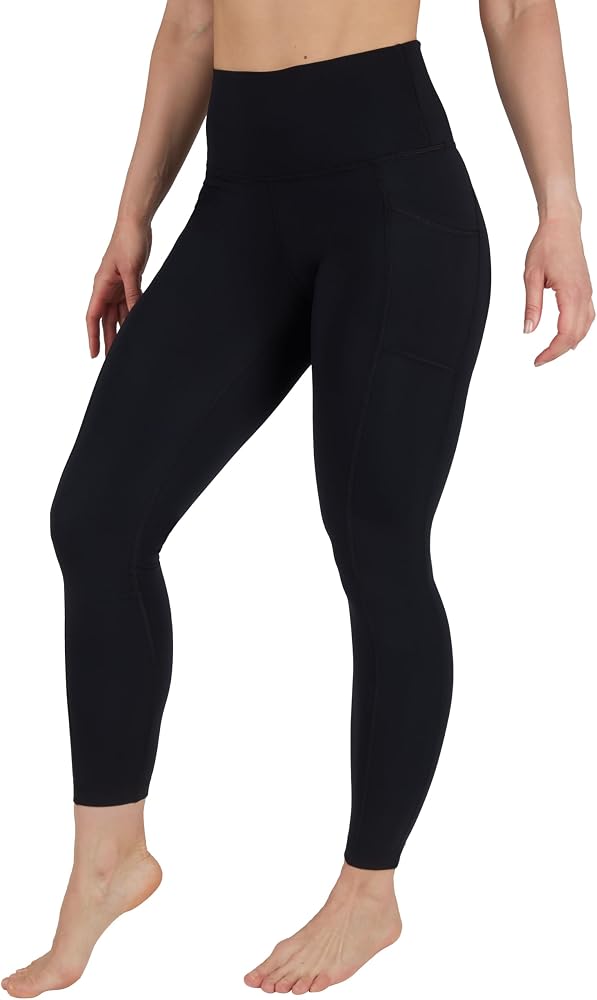 Squat Proof Fleece Lined Legging High Waisted Thermal Winter Running Pants for Women — Black W/Pocket