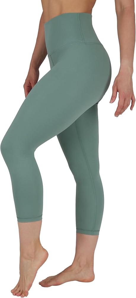 High Waist Buttery Soft Lightweight Capri Leggings High Rise Workout Yoga Pants for Women — Chinois Green Lux