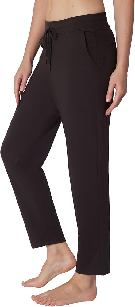 Womens Straight Leg Pant High Waisted Yoga Workout Pants — Chocolate Mousse